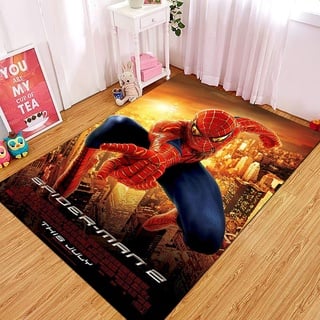 BILIVAN Spiderman-Teppich, europäischer und amerikanischer Stil, rutschfest, Kinderteppich (60 x 90 cm)