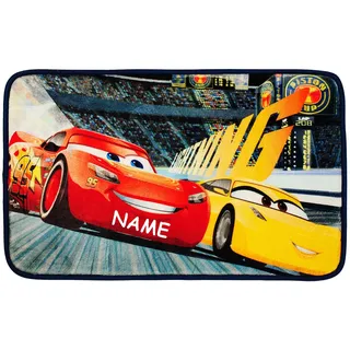 alles-meine.de GmbH 3 in 1: Bettvorleger/Badewannenvorleger/Duschvorleger - Cars - Evolution - Lightning McQueen/Auto - incl. Name - Teppich rutschfest, da unten Gummi..