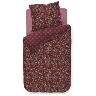 PiP Studio Bettwäsche Tutti i Fiori Dark red 1 Bettbezug 155 x 220 cm + 1 Kissenbezug 80 x 80 cm