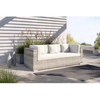 OUTFLEXX Gartensofa, 3-Sitzer, beige, Polyrattan, 209 x 84 cm, mit Kissenboxfunktion