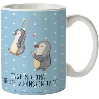 Mr. & Mrs. Panda Tasse Pinguin Oma schaukeln - Geschenk, beste Oma, Schwester, Lieblingsoma, Vatertag, Tasse Motive, Kaffeebecher, Kaffeetasse,