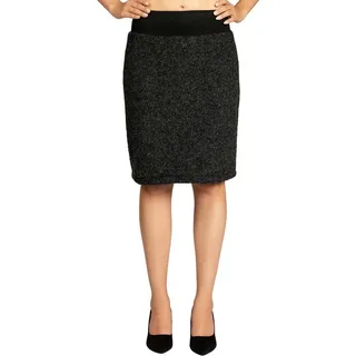 Caspar Bleistiftrock RO031 Damen Winter Bleistift Wollrock knielang grau 38