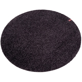 Keilbach 44310, runde Fußmatte point.black, maschinenwaschbar, Durchmesser 85 cm, nur 9 mm dick, hochwertiger Flor, Schwarz, One Size