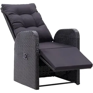 vidaXL Polyrattan Gartenstühle 57 x 69 x 106 cm schwarz 2 St. inkl. Auflage