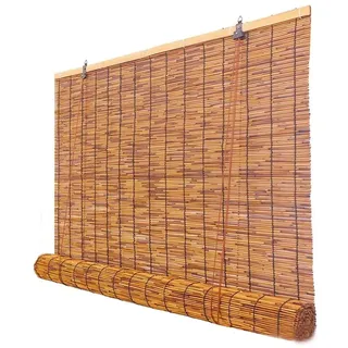 DISPRA Bambusrollo für Außen Rollo UV Schutz 160x240 80x220 120x160 90x160 Ohne Bohren Thermorollo Fensterrollo Bambusrollo, Wetterfest Innen Terrasse Balkonrollo Seitenzugrollo, LIBeOs