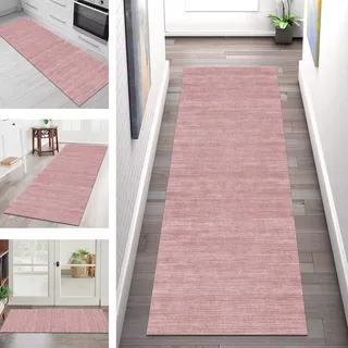 Teppich Läufer Flur Küche rutschfest waschbar Teppichläufer Lang 40X100CM Hellrot Küchenläufer 3D Meterware Korridor Tepiche Esszimmer Schlafzimmer Wohnzimmer Schmutzfangmatte Breit 40-120cm
