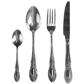 Chic Antique Besteck mit Dekor 4er Set, L23 cm, silber