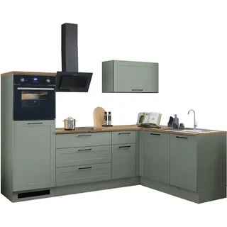 BASIC by Balculina Winkelküche Marsi, Stellmaße 260x175 cm, wahlweise E-Geräten, mit Soft-Close-Funktion grün