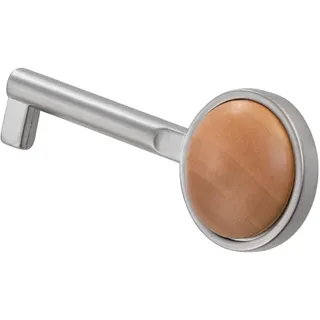 Gedotec Möbelschlüssel vernickelt | 1 Stück | Bartschlüssel mit Holzeinlage Ahorn | VERDI A | Deko modern | 18 mm | Ersatzschlüssel Metall | Schlüssel mit Euro-Sperre | Zusatzschlüssel Möbel-Schloss