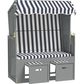 Maison Exclusive - Strandkorb Mit Dach Poly Rattan Und Massivholz
