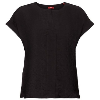 Esprit Collection Kurzarmbluse Strukturierte Bluse schwarz