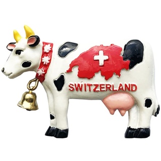 3D-Kühlschrankmagnet, Motiv: Kuh der Schweiz, Souvenir, Geschenk, Heim- und Küchen-Dekoration, Magnet-Aufkleber, Schweiz Kühlschrank-Magnet-Kollektion