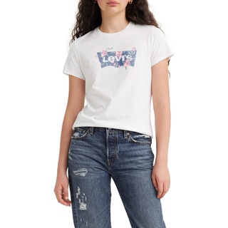 Levi's Damen The Perfect Tee T-Shirt,Tropical Flower Bright White,L