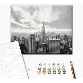 murando - Malen nach Zahlen New York 50x40 cm Malset mit Holzrahmen auf Leinwand für Erwachsene Kinder Gemälde Handgemalt Kit DIY Geschenk Dekoration n-A-0557-d-a