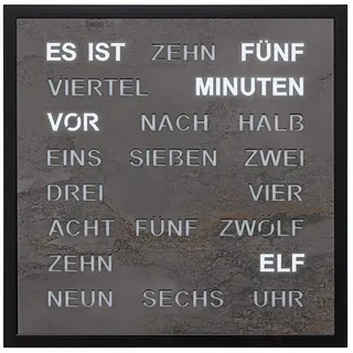 Filius Wanduhr Wort-Quadratische Wortuhr Anthrazit 40 cm grau