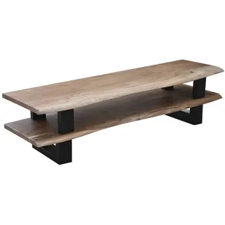 Lowboard 'Ontario', Akazie/Antikschwarz Massivholz, Metall Akazie