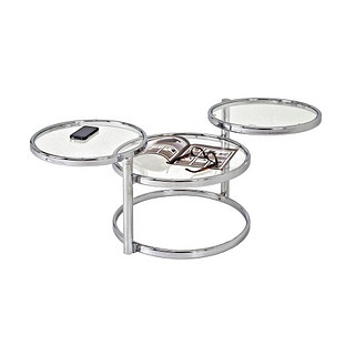 HAKU Möbel Couchtisch Glas chrom 58,0-140,0 x 50,0 x 43,0 cm