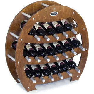 Original Legno Italia - Weinflaschenhalter Flaschenständer Weinständer Flaschenhalter Wein Regal aus Holz made in italy mod. Botte Walnuss B.18 L75 x