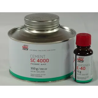 Tip Top Cement SC 4000 schwarz 350g+Härter 15g, Neoprenkleber für Taucher, für Angler, Industriekleber für Gummi, Metall, Gewebe >525259-15< Grundpreis = 163,29 Euro pro 1 KG