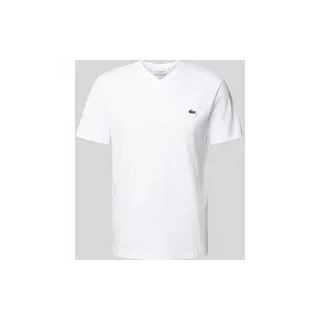 T-Shirt mit Label-Stitching Modell 'Basic', Weiss, $listsize[$i].replace('"','"')