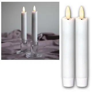 Star Trading LED Stabkerzen Flamme 15 cm 2 St. weiß