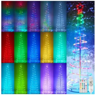Lapamax LED Baum Spirale Weihnachtsbaum Beleuchtung Aussen Wetterfest Tannenbaum Timer, Weinachtsbeleuchtung LED innen Weihnachten Deko mit Fernbdienung USB 180 cm
