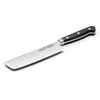 HEISO Nakiri Messer mit 17cm Klingenlänge, Geschmiedetes Gemüsemesser mit Griff aus pflegeleichtem Kunststoff, Made in Solingen - Germany