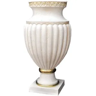 JVmoebel Dekovase Antike Kelchvase aus Keramik im Rom-Stil, Made in Europa weiß