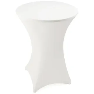 Estexo Stehtischhusse Ø 60 70 80 cm Husse Tisch Hussen Bistrotisch 80cm Ø / Weiß