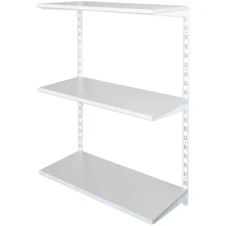 Biedrax Wandregal - Grundregal 30 x 80 x 100 cm, Farbe weiss - 3 Fachboden grau