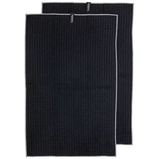 ladelle Geschirrtuch Waffle 2tlg. Mikrofaser Schwarz