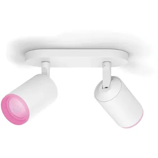 Philips Hue White & Color Ambiance Fugato 2er Spot weiß 2x350lm, dimmbar, 16 Mio. Farben, steuerbar via App, kompatibel mit Amazon Alexa (Echo, Echo Dot), alte Generation