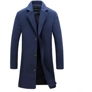 Stilvolle Oberbekleidung Herren Winter Trenchcoat mit klassischem Revers geeignet für jeden Anlass (3XL Dunkelblau)