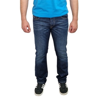 Diesel Straight-Jeans Diesel Herren Jeans SAFADO-X - 009HN 5-Pocket-Style, Gerader-Fit, Dezent-Used-Look blau W33