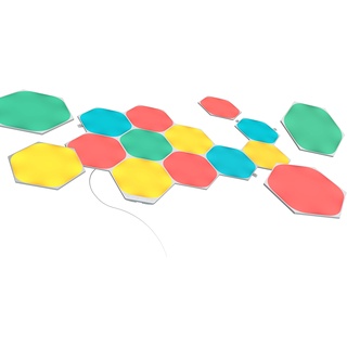 Nanoleaf Shapes Hexagon Starter Kit, 15 Smarten LED Panels RGBW - Modulare WLAN 16 Mio. Farben Wandleuchte Innen, Musik & Bildschirm Sync, Funktioniert mit Alexa Google Apple, für Deko & Gaming