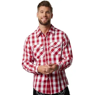 dressforfun Trachtenhemd rot/weiß XXL