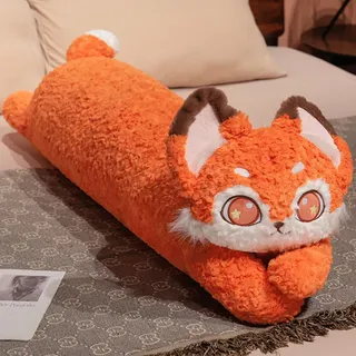 Xiyocadt Katze Kuscheltier stofftier, Katzen langes Kissen XXL groß plüschtier plüschkatze seitenschläferkissen cat plushie für Junge Mädchen (110CM,Fuchs)