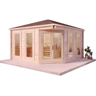 FinnTherm Gartensauna Sandor-70 Naturbelassen 406 cm x 406 cm