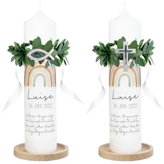 RunFar shop 2pcs Tropfschutz Kommunionkerze Taufkerzen Tropfschutz Kerzenkranz Kommunion Kerze Kerzenring Kommunionkerze Tropfenfänger Kerze Fisch Kreuz Deko für Taufkerze Kommunionkerze Hochzeitkerze