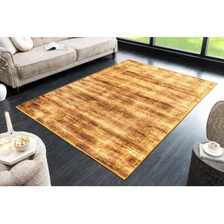 riess-ambiente Designteppich SOFT TOUCH 230x160cm senfgelb gold · Indoor Kurzflor-Teppich, rechteckig, Höhe: 8 mm, Wohnzimmer · Fußbodenheizung-geeignet · pflegeleicht · modernes Design gelb 230 cm x 160 cm x 8 mm