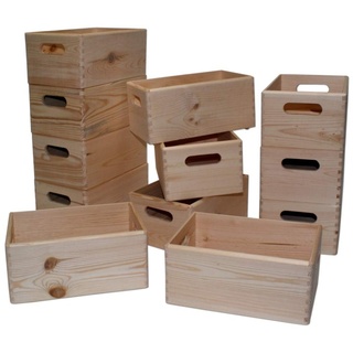 Holz Kiste Allzweck Box 12-Stück Kiefer 30x20x14 cm KYNAST