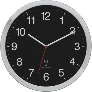 TFA Funk Wanduhr 40 cm 60.3545.01 silber