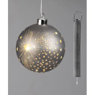 formano LED - Hänger Kugel Leuchtkugel Fensterhänger Weihnachtskugel Timer (12cm)