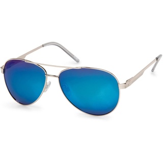styleBREAKER Sonnenbrille (1-St) Polarisiert blau|silberfarben