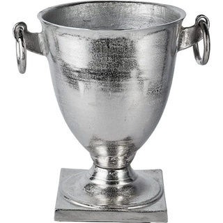 MichaelNoll Dekoschale Pokal Schale Vase Deko Aluminium Silber Dekoration Metall - XL 46 cm