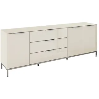 Rauch Kombikommode 200 x 71 x 42 cm Beige / Glas Beige (Champagner)