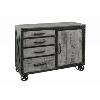 Massivmoebel24 Sideboard 120 x 46 x 92 cm Grau