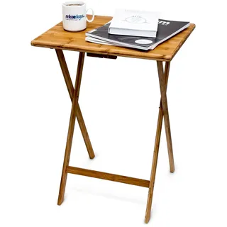Relaxdays Beistelltisch klappbar Braun Bambus 48 x 38,5 x 63 cm