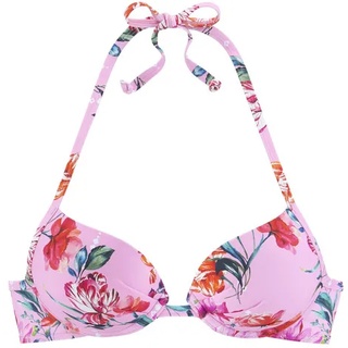 SUNSEEKER Push-Up-Bikini-Top Damen rosa-bedruckt Gr.38 Cup A