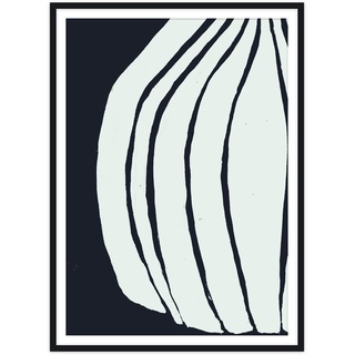 artvoll - Vase Poster mit Rahmen, schwarz, 70 x 100 cm